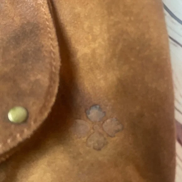 Patricia Nash Boho Western Hippie Burnished Leather Suede Cognac Casape Backpack